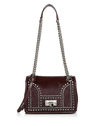 Jimmy Choo Helia Small Studded Convertible Shoulder Bag.